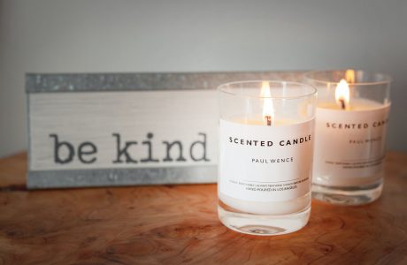 two lighted candles