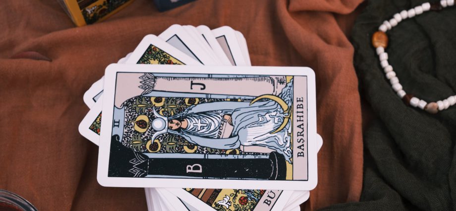 deck of tarot cards in close up photography