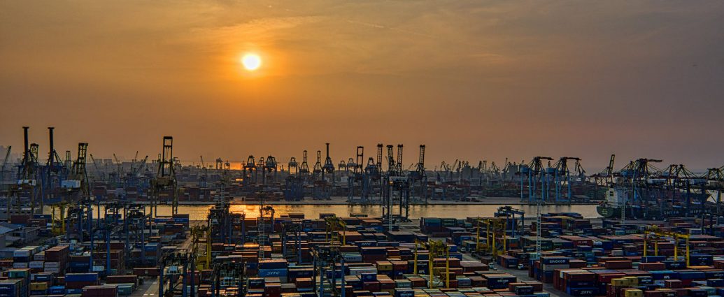 seaport during golden hour