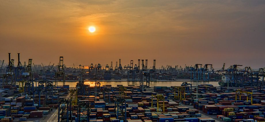 seaport during golden hour